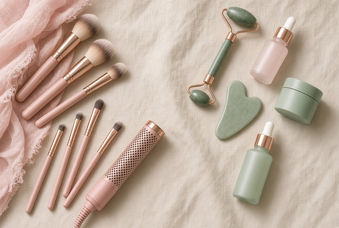 Beauty tools and skincare essentials