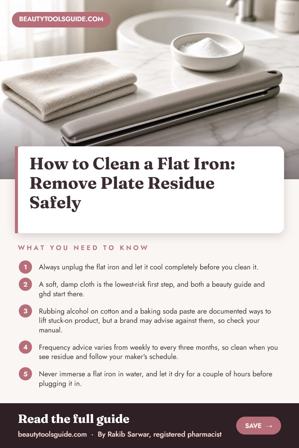 How to Clean a Flat Iron: Remove Plate Residue Safely - key takeaways infographic