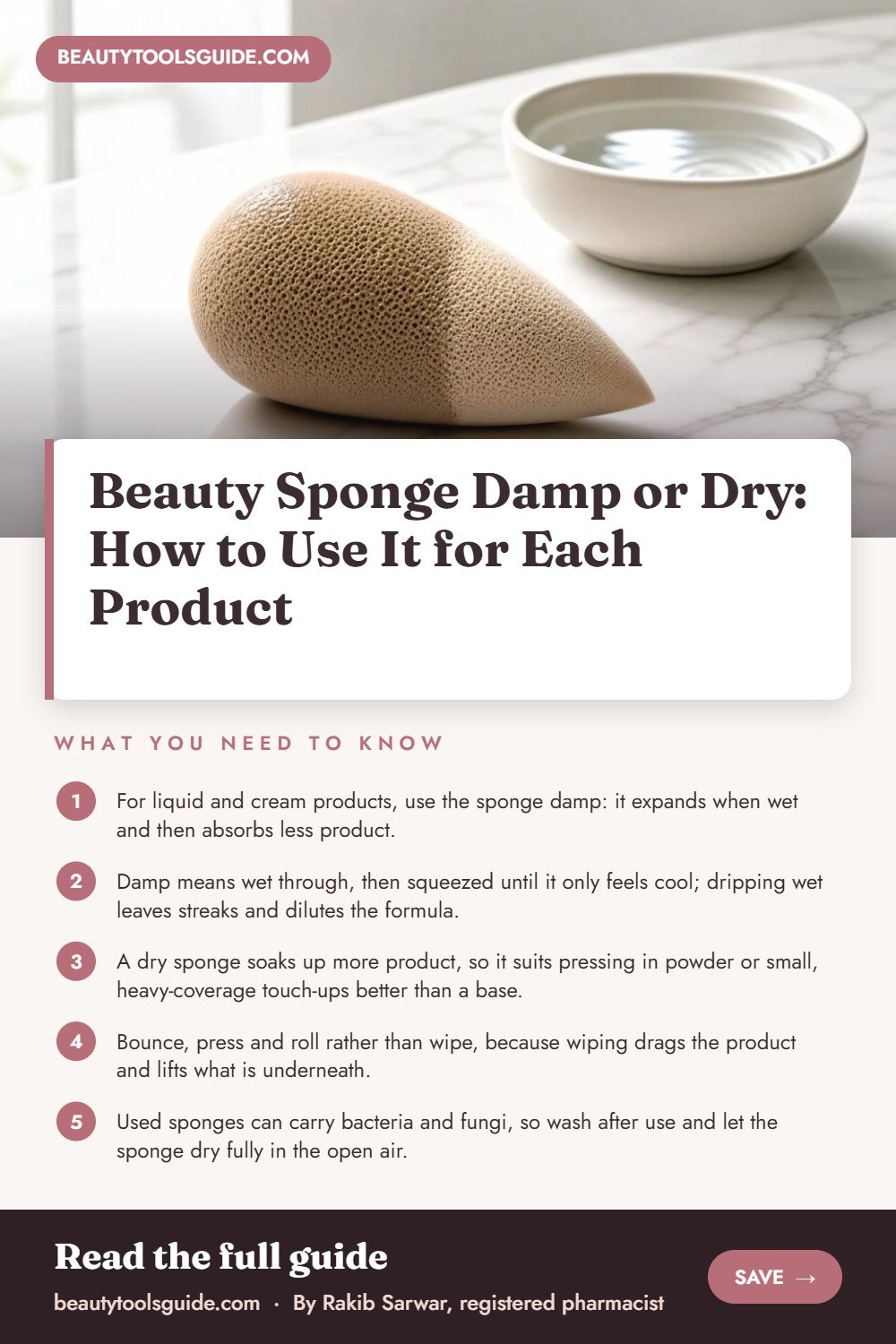 Beauty Sponge Damp or Dry: How to Use It for Each Product - key takeaways infographic