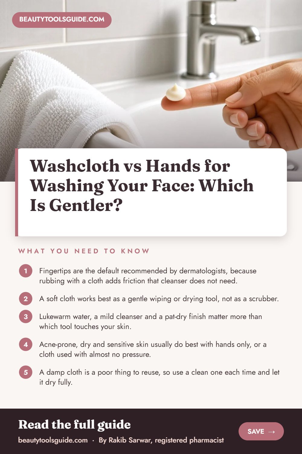 Washcloth vs Hands for Washing Your Face: Which Is Gentler? - key takeaways infographic